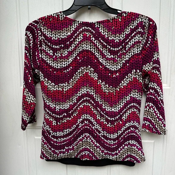 *FINAL PRICE* Notations Magenta And Black Swirl Top - Picture 7 of 7